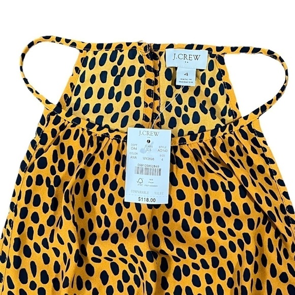 J Crew Animal Print High Neck Maxi Dress NWT sz 4 - Picture 2 of 14